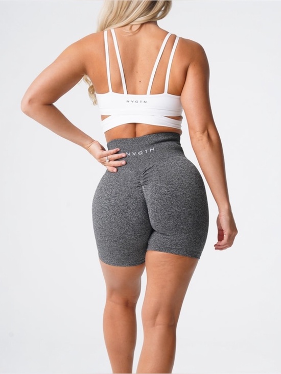 NVGTN Pants - NVGTN Black Speckled Scrunch Seamless Shorts